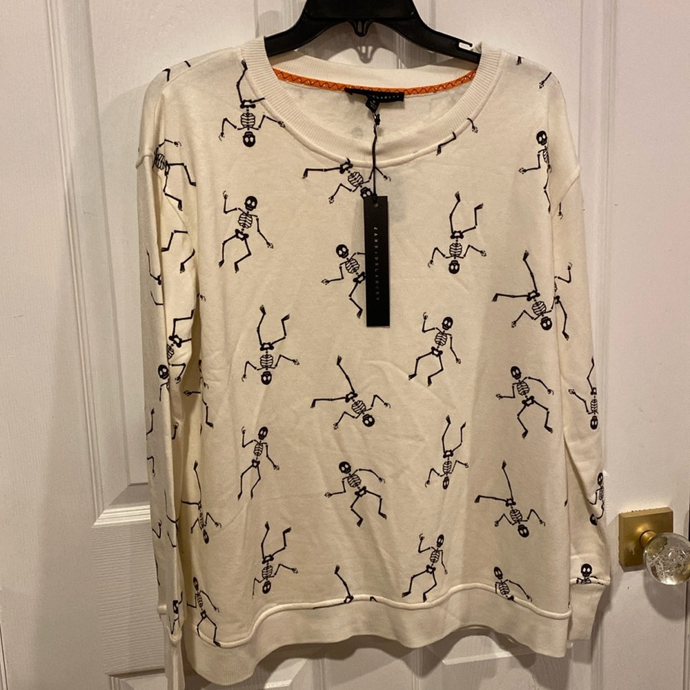BNWT JANE AND DELANCEY Halloween Skeleton Sweater Women's Size Medium